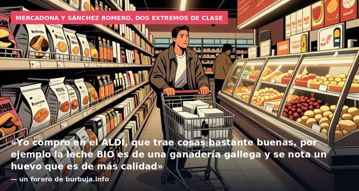 Mercadona y Sánchez Romero, dos extremos de clase: «Yo compro en el ALDI, que trae cosas bastante buenas, por ejemplo la leche BIO es de una ganadería gallega y se nota un huevo que es de más calidad» — un forero de burbuja.info