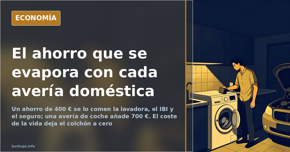 Ahorrar en España: cada mes de tregua se lo come una avería