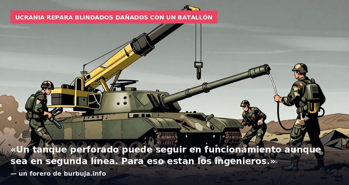 Ucrania repara blindados dañados con un batallón: «Un tanque perforado puede seguir en funcionamiento aunque sea en segunda línea. Para eso estan los ingenieros.» — un forero de burbuja.info