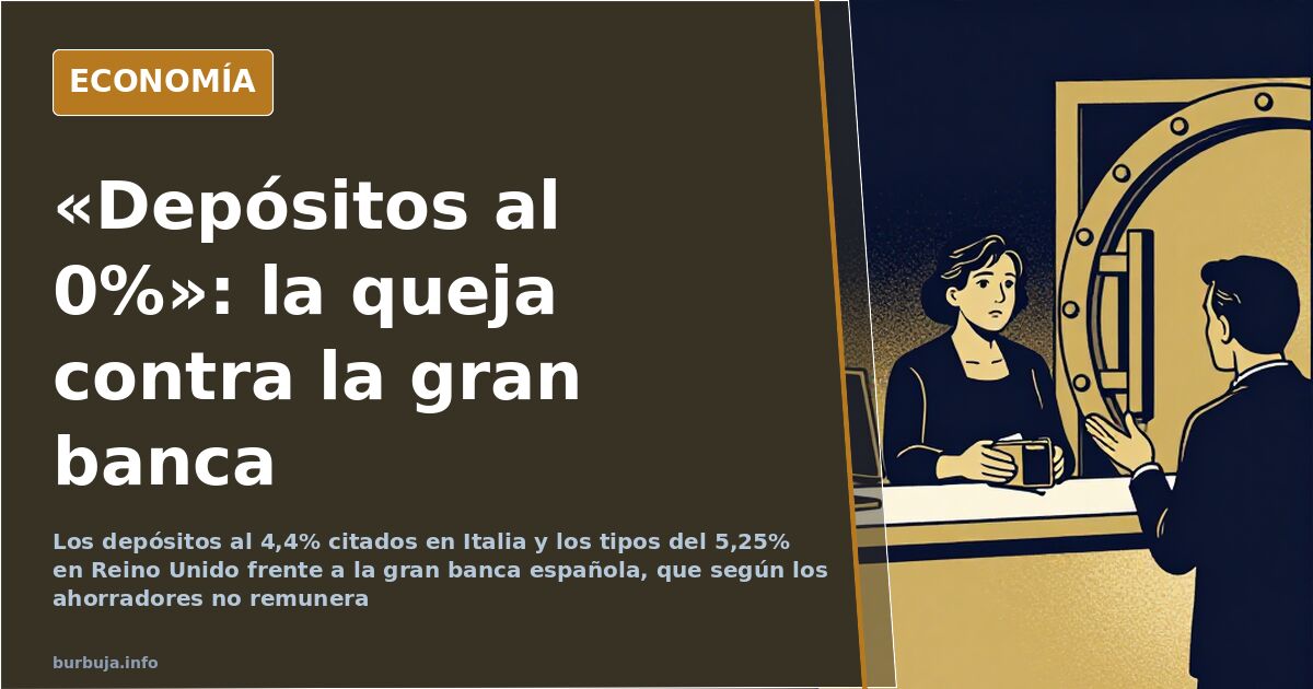 «Depósitos al 0%»: la queja de los ahorradores contra la banca