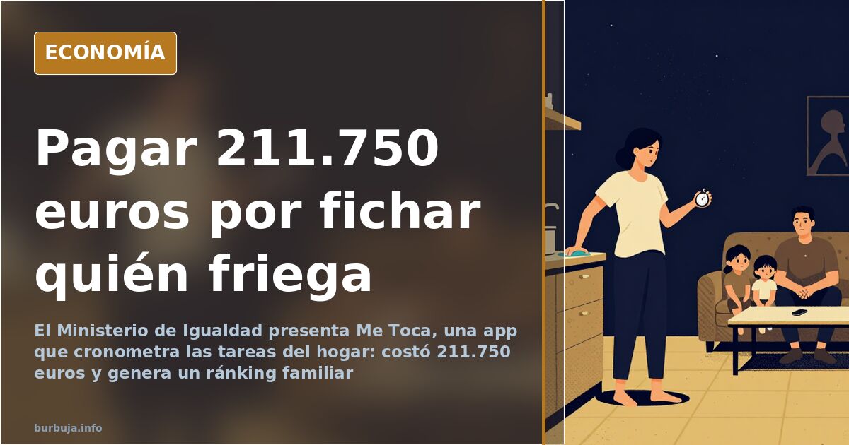 Pantalla de la app Me Toca del Ministerio de Igualdad con la lista de tareas del hogar y el nivel de esfuerzo