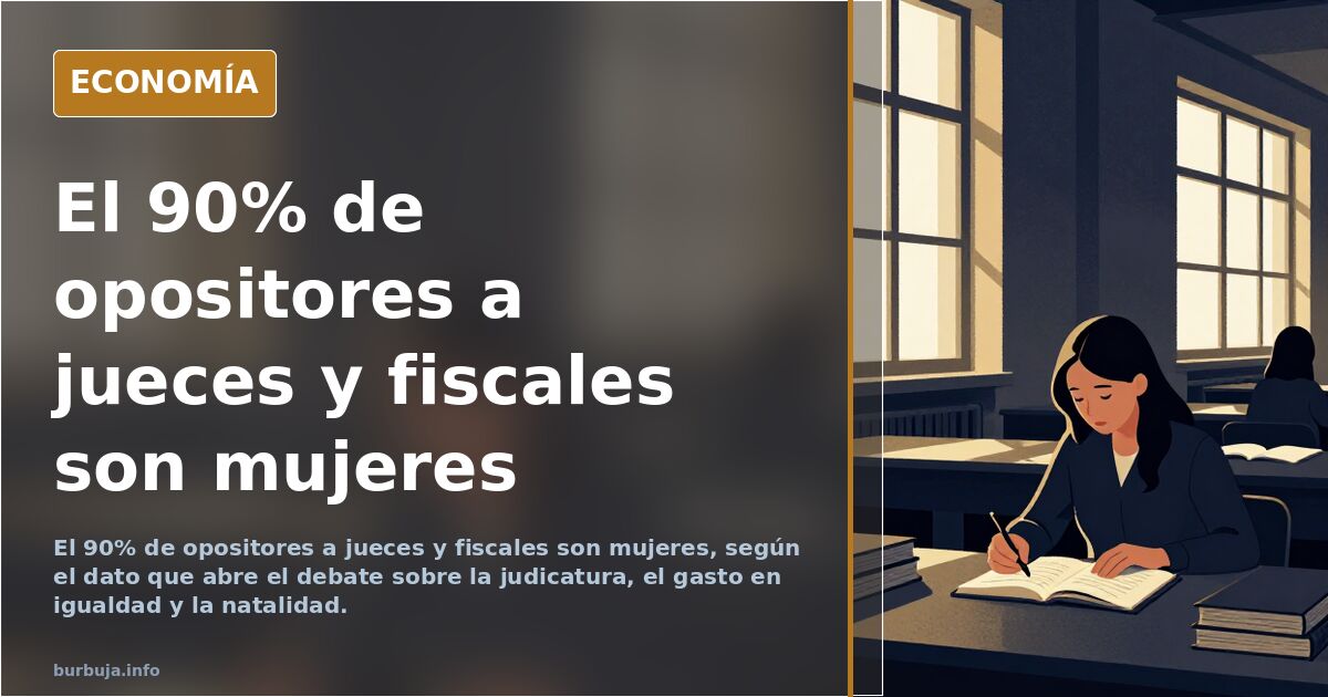 Ilustración editorial de una balanza de la justicia sobre fondo azul marino, símbolo del debate sobre mujeres en la judicatur