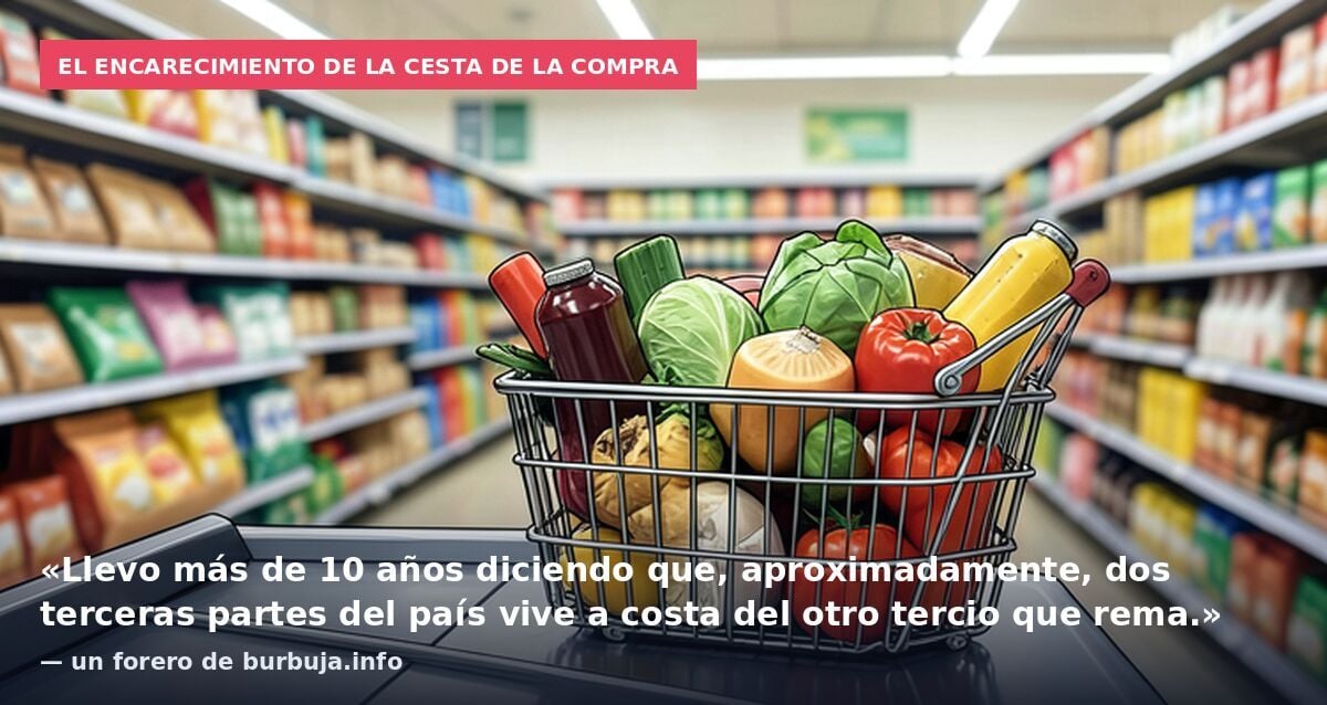 El encarecimiento de la cesta de la compra: «Llevo más de 10 años diciendo que, aproximadamente, dos terceras partes del país vive a costa del otro tercio que rema.» — un forero de burbuja.info