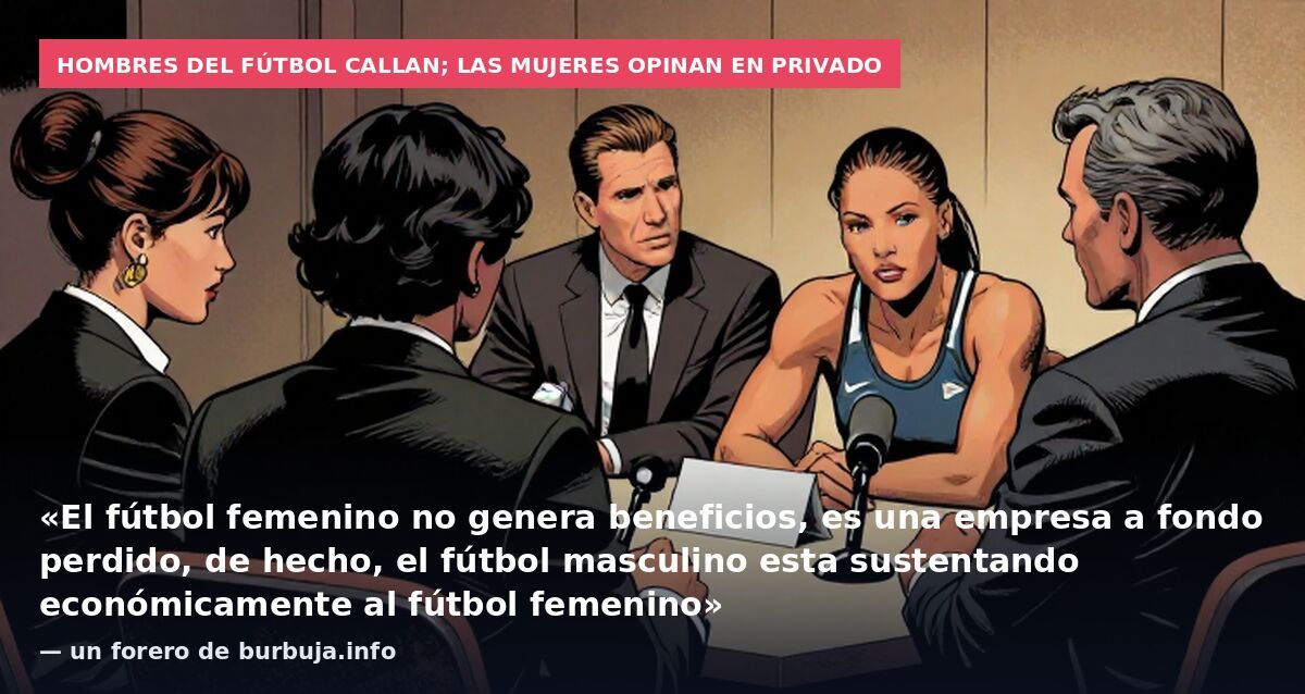 Hombres del fútbol callan; las mujeres opinan en privado: «El fútbol femenino no genera beneficios, es una empresa a fondo perdido, de hecho, el fútbol masculino esta sustentando económicamente al fútbol femenino» — un forero de burbuja.info