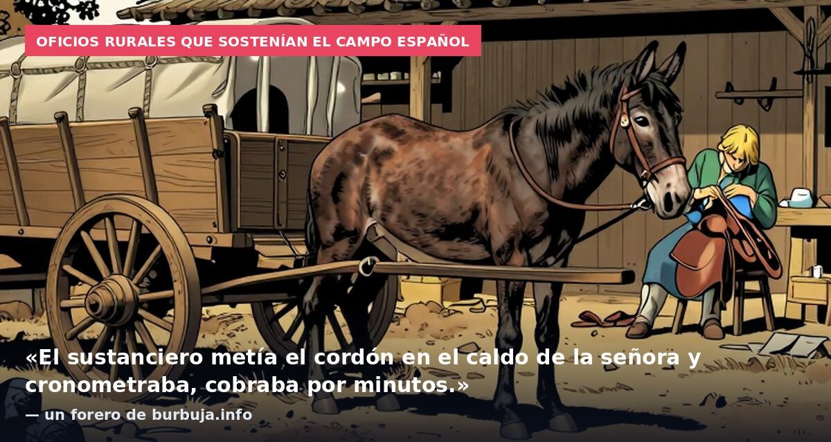 Oficios rurales que sostenían el campo español: «El sustanciero metía el cordón en el caldo de la señora y cronometraba, cobraba por minutos.» — un forero de burbuja.info