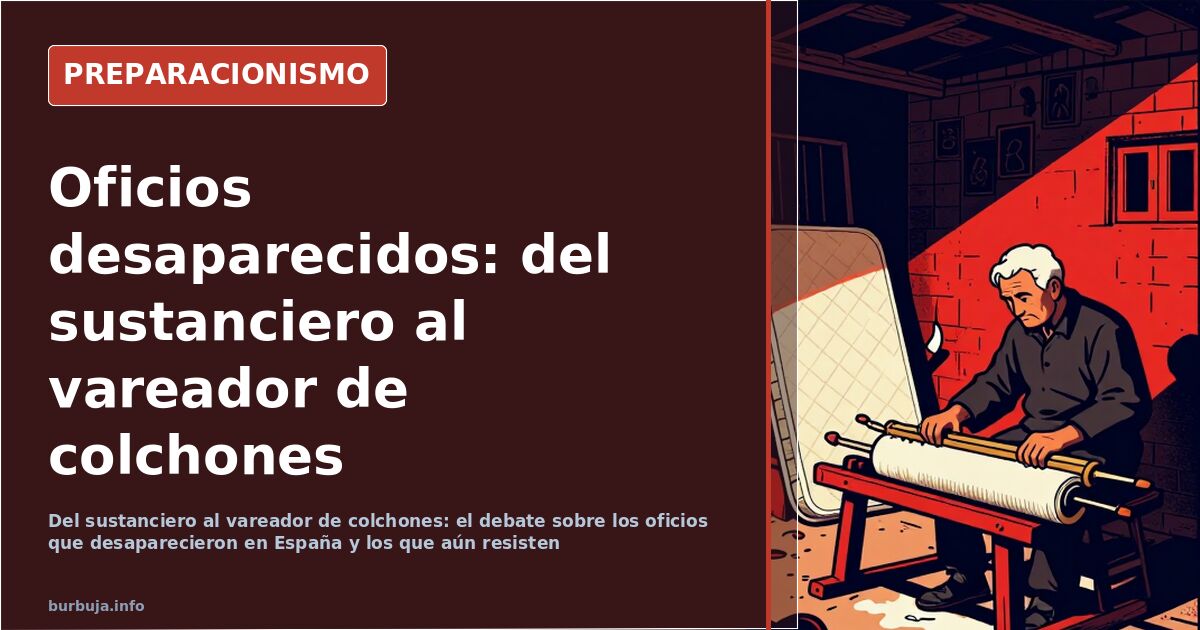 Afilador ambulante trabajando, uno de los oficios tradicionales citados en el debate que, según el hilo, aún resisten