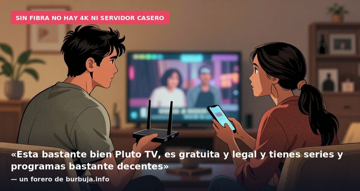 Sin fibra no hay 4K ni servidor casero: «Esta bastante bien Pluto TV, es gratuita y legal y tienes series y programas bastante decentes» — un forero de burbuja.info