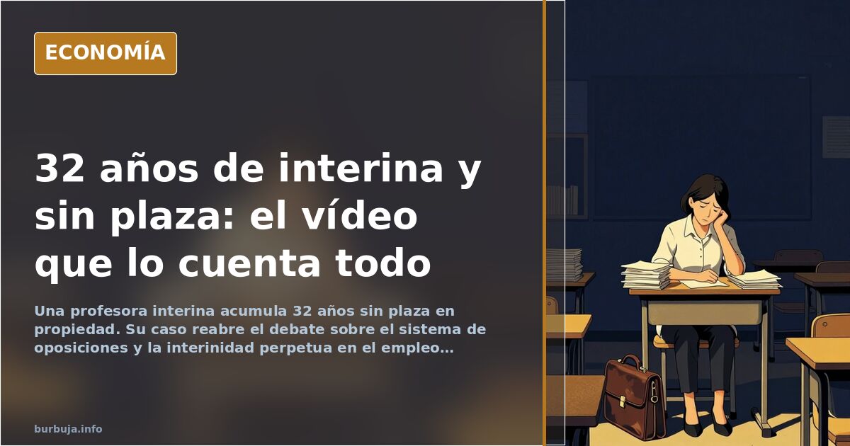 32 años de interina sin plaza: el caso que reabre el debate del empleo público