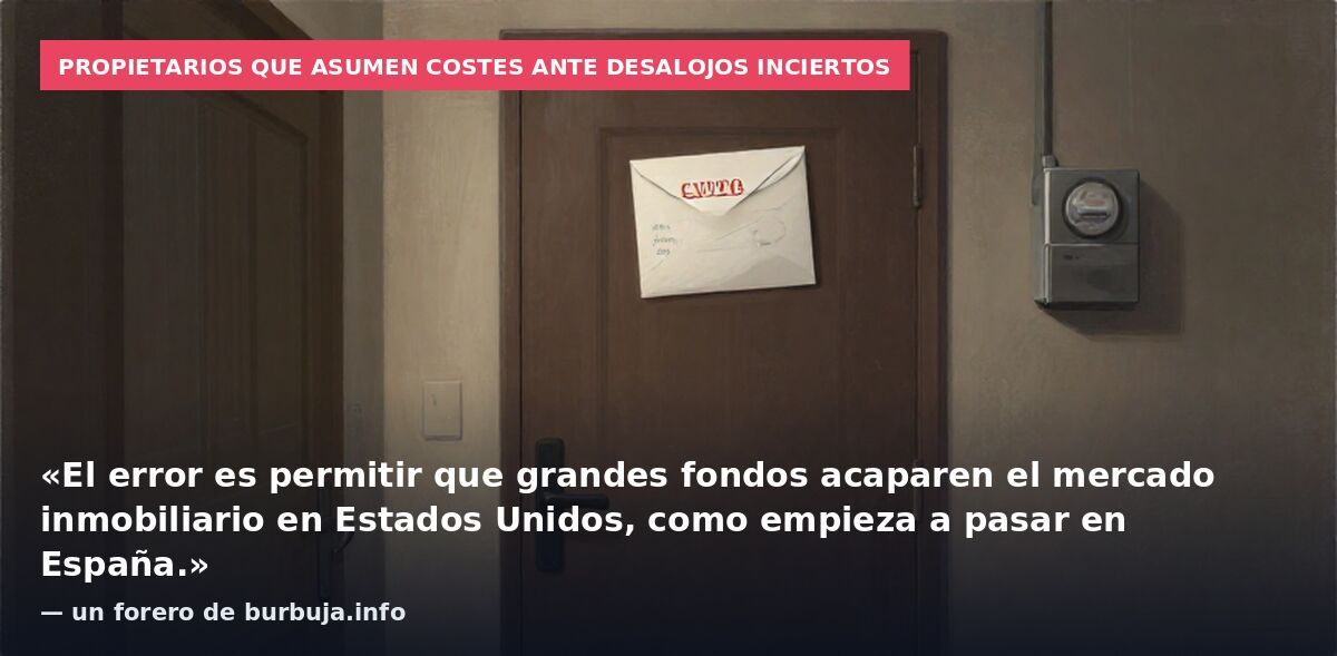 Propietarios que asumen costes ante desalojos inciertos: «El error es permitir que grandes fondos acaparen el mercado inmobiliario en Estados Unidos, como empieza a pasar en España.» — un forero de burbuja.info