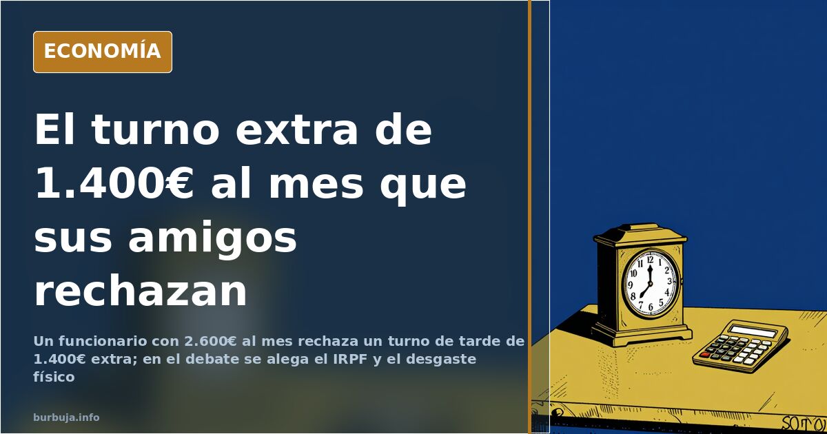 De 2.600€ a 4.000€: el turno extra que rechazan sus amigos