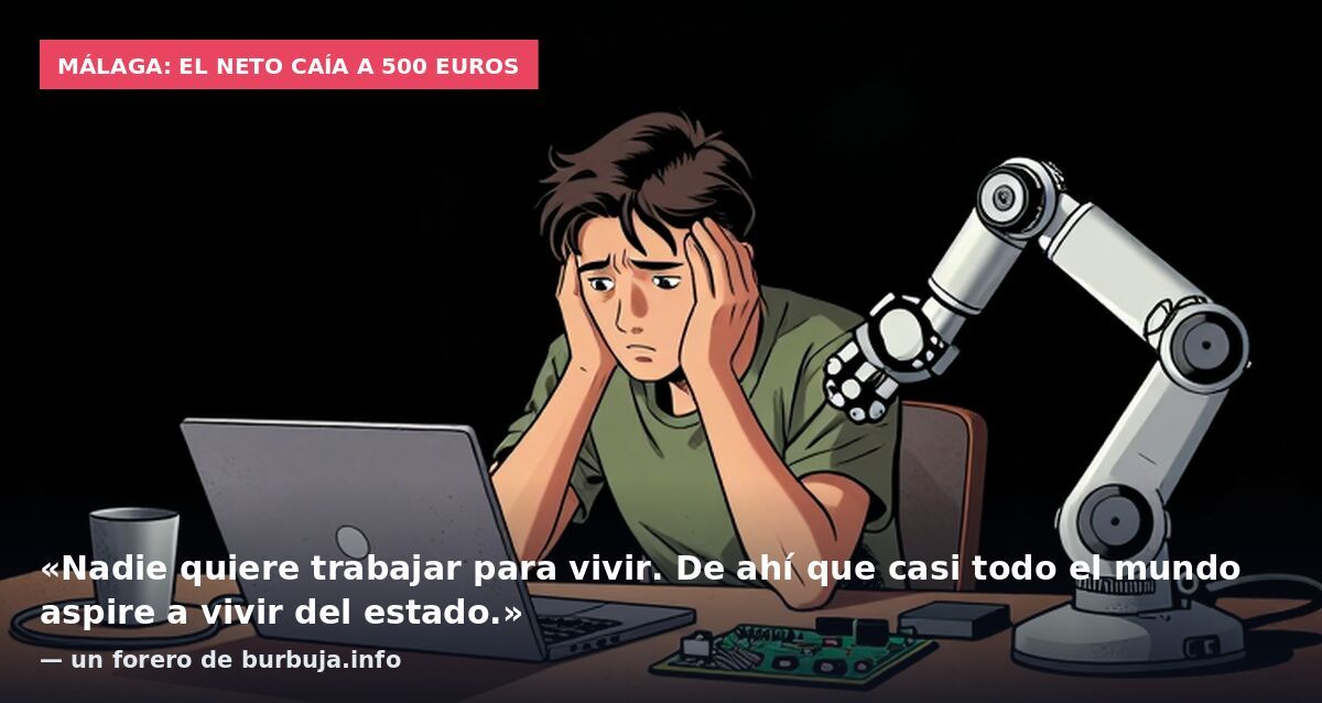 Málaga: el neto caía a 500 euros: «Nadie quiere trabajar para vivir. De ahí que casi todo el mundo aspire a vivir del estado.» — un forero de burbuja.info