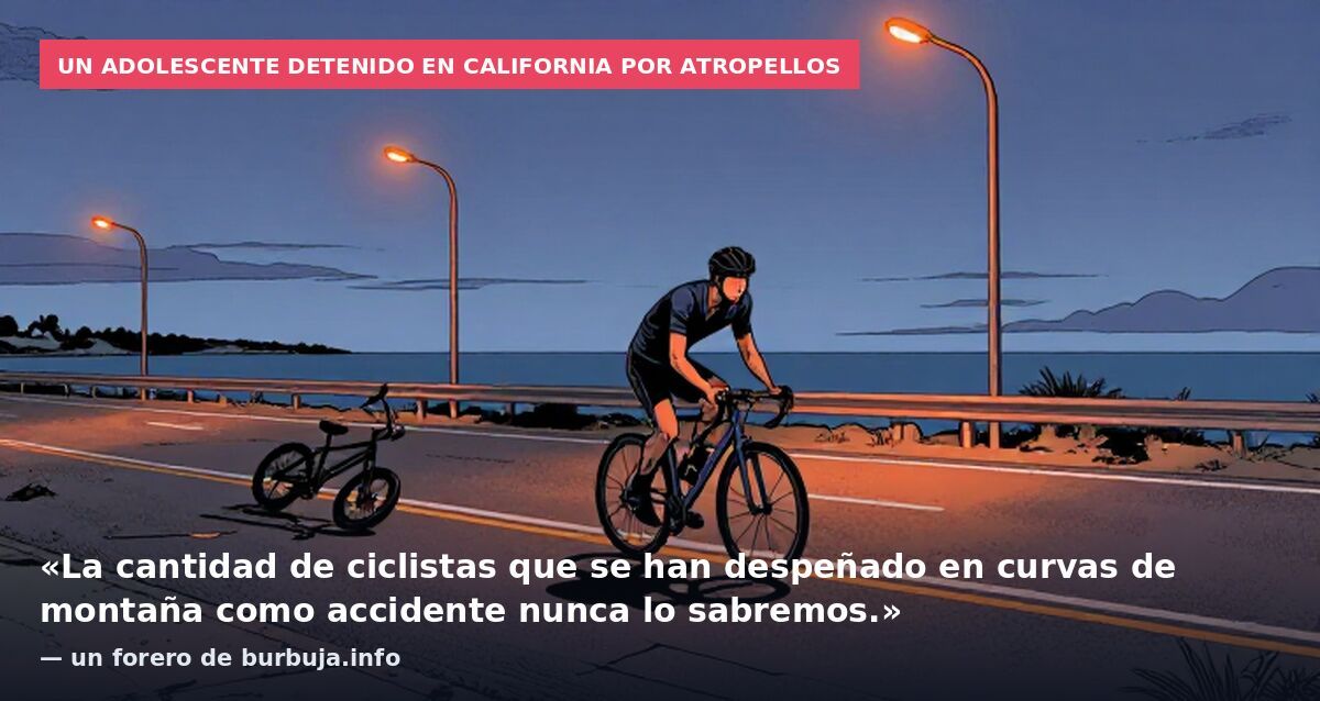 Un adolescente detenido en California por atropellos: «La cantidad de ciclistas que se han despeñado en curvas de montaña como accidente nunca lo sabremos.» — un forero de burbuja.info