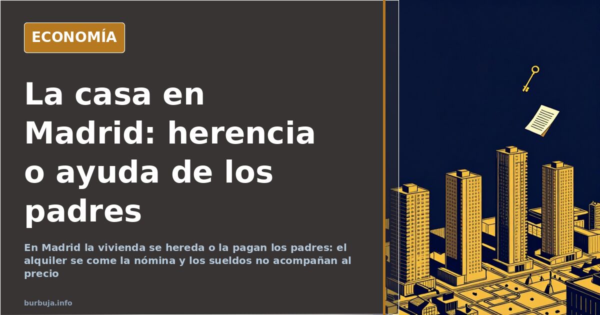 En Madrid, sin herencia o ayuda familiar no hay vivienda