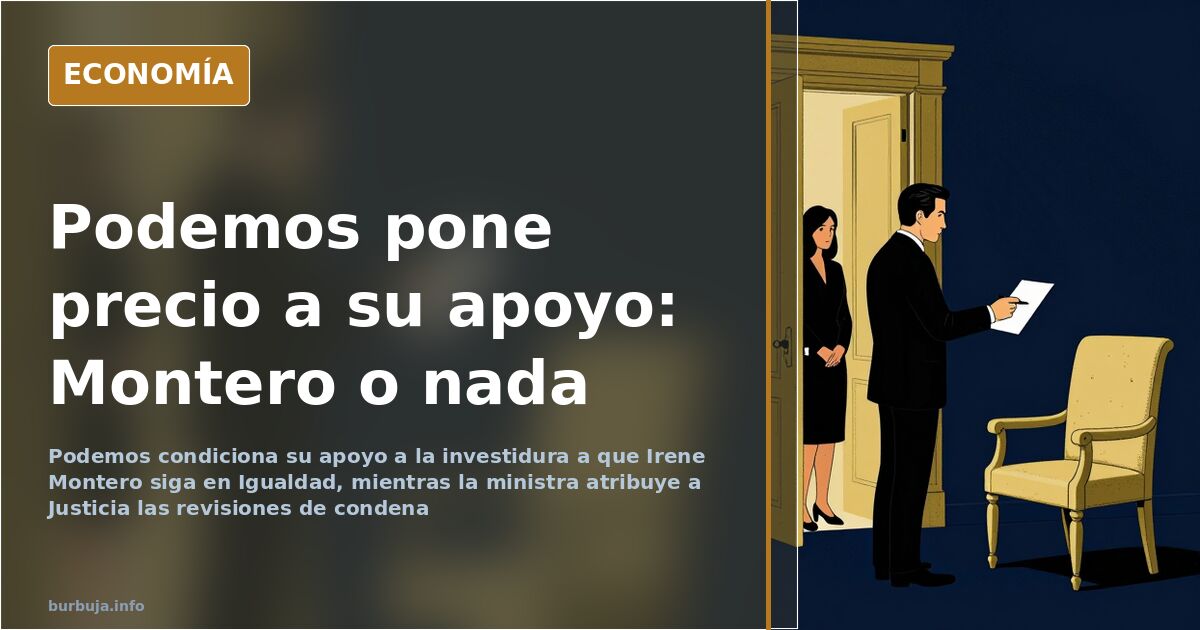 Podemos condiciona la investidura a que Montero siga en Igualdad