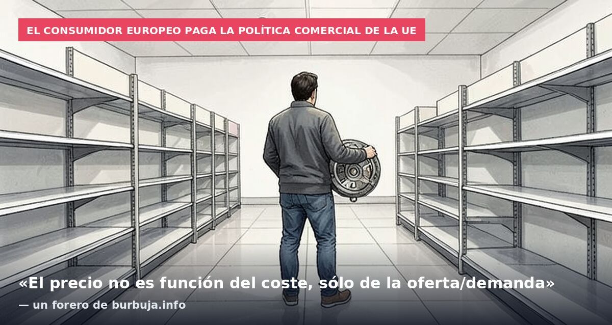 El consumidor europeo paga la política comercial de la UE: «El precio no es función del coste, sólo de la oferta/demanda» — un forero de burbuja.info