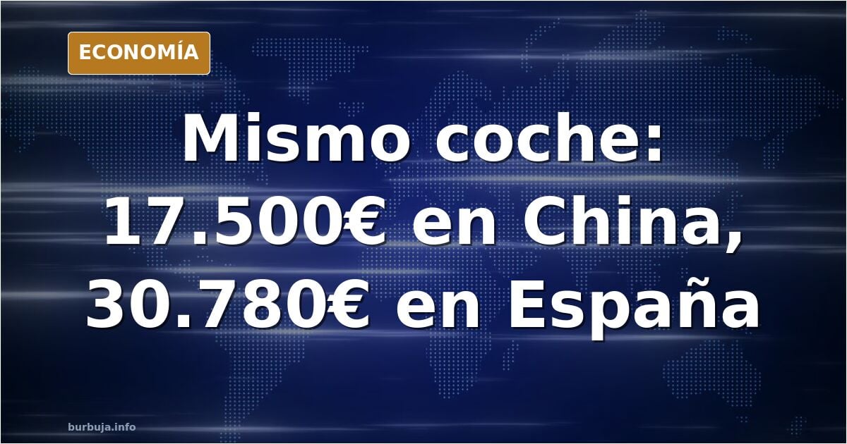 El mismo coche cuesta 17.500€ en China y 30.780€ en España