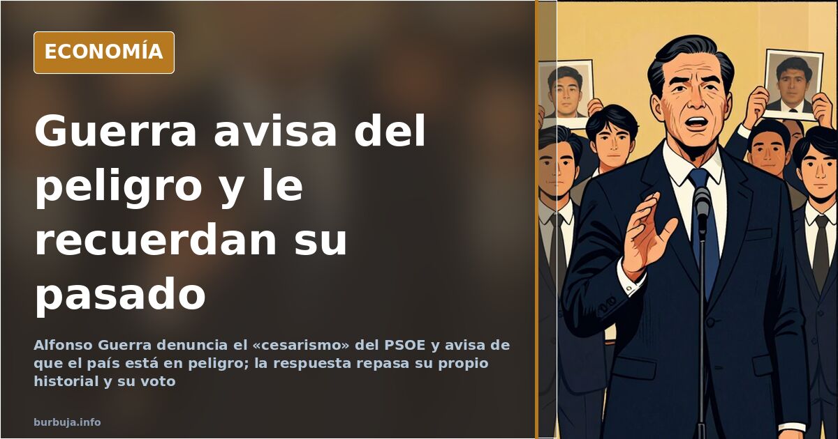 Alfonso Guerra avisa del cesarismo del PSOE y del riesgo país