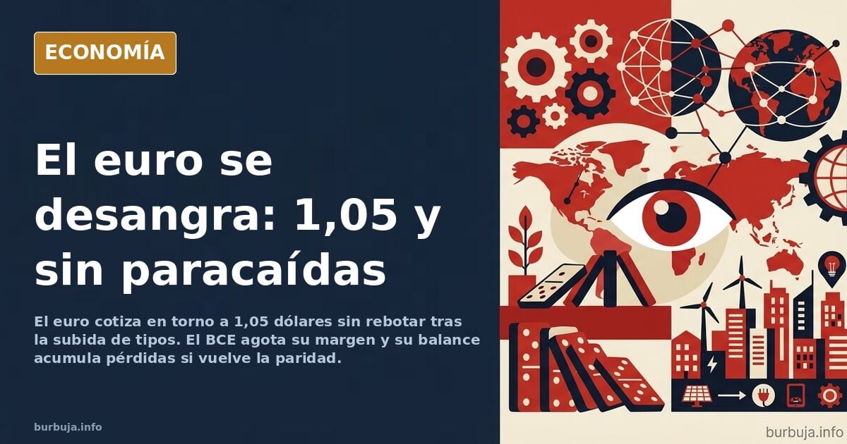 El euro cae a 1,05 dólares y el BCE agota su munición
