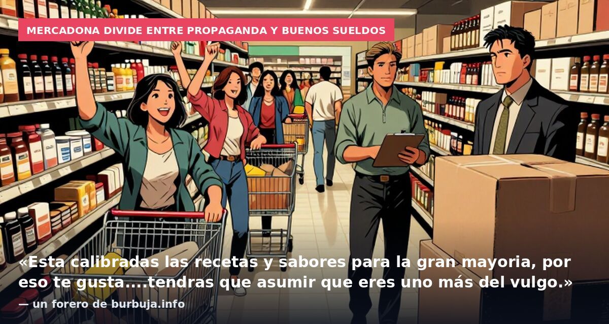 Mercadona divide entre propaganda y buenos sueldos: «Esta calibradas las recetas y sabores para la gran mayoria, por eso te gusta....tendras que asumir que eres uno más del vulgo.» — un forero de burbuja.info