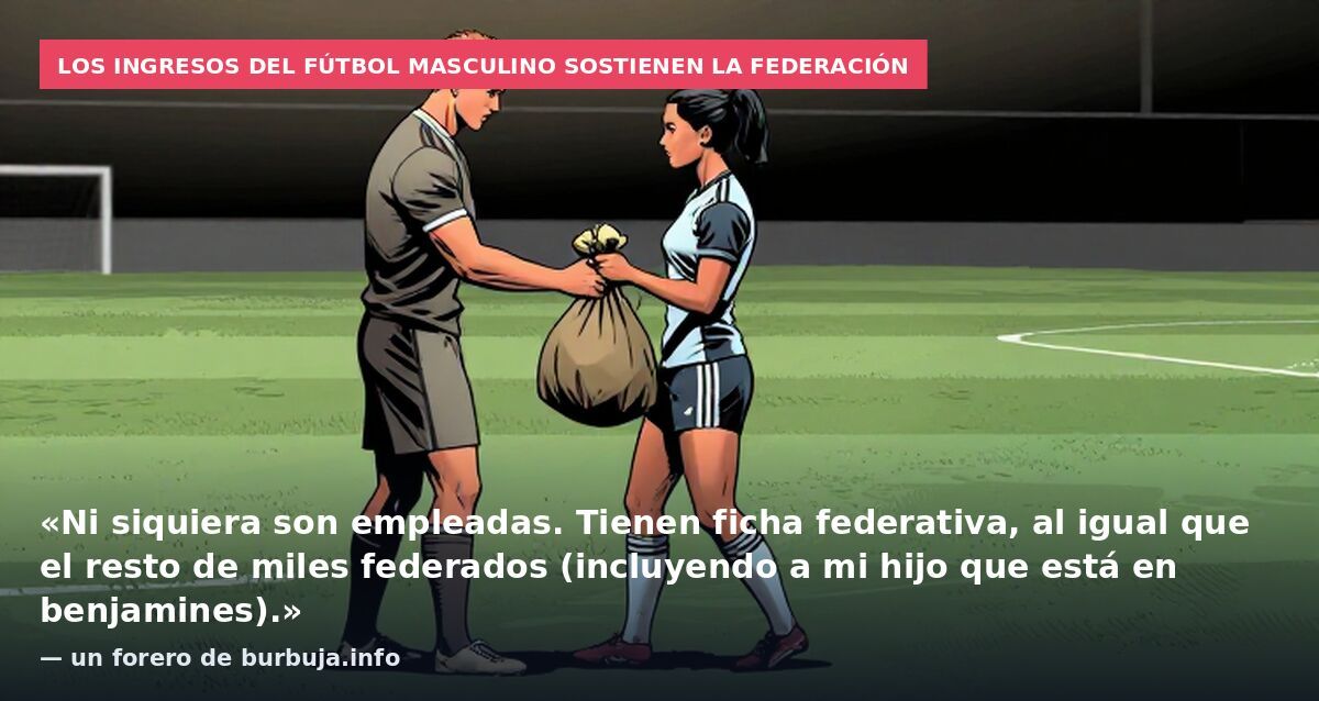 Los ingresos del fútbol masculino sostienen la federación: «Ni siquiera son empleadas. Tienen ficha federativa, al igual que el resto de miles federados (incluyendo a mi hijo que está en benjamines).» — un forero de burbuja.info