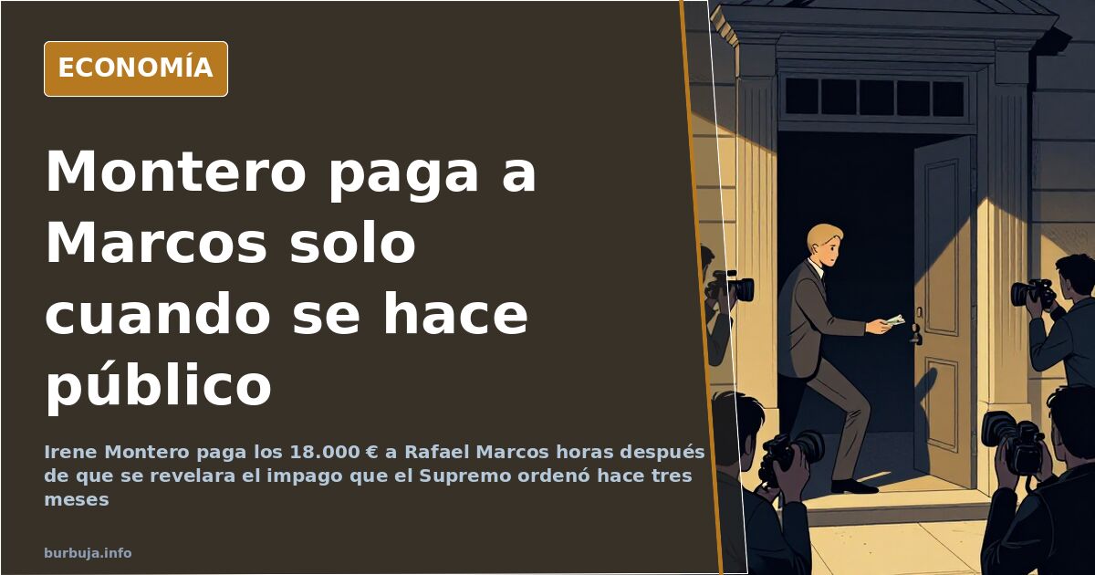 Montero paga 18.000 euros a Marcos tras revelarse el impago