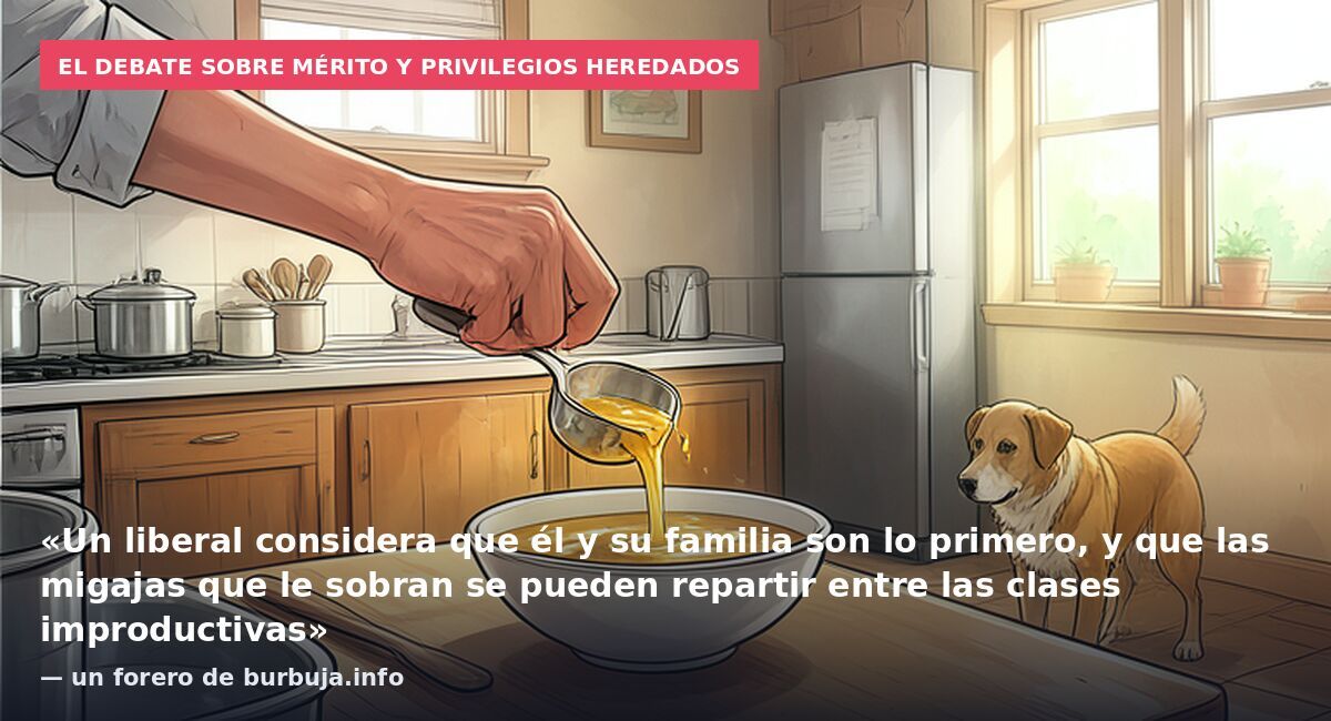 El debate sobre mérito y privilegios heredados: «Un liberal considera que él y su familia son lo primero, y que las migajas que le sobran se pueden repartir entre las clases improductivas» — un forero de burbuja.info