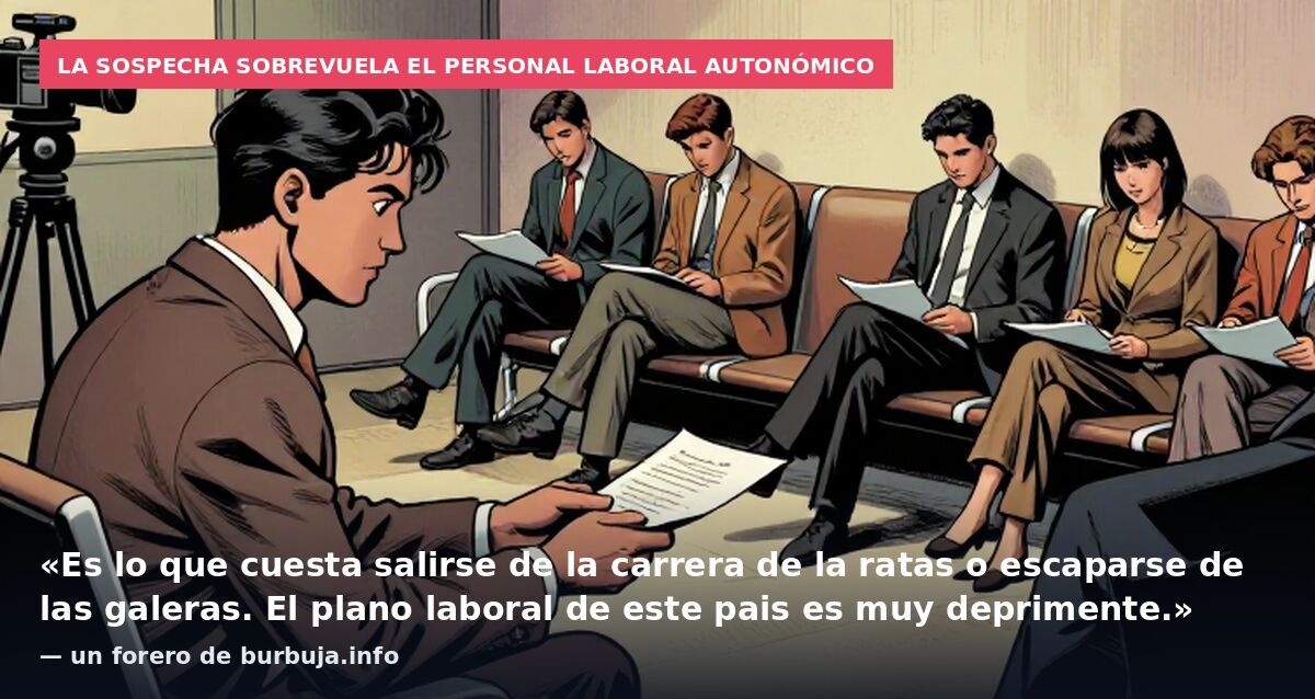 La sospecha sobrevuela el personal laboral autonómico: «Es lo que cuesta salirse de la carrera de la ratas o escaparse de las galeras. El plano laboral de este pais es muy deprimente.» — un forero de burbuja.info