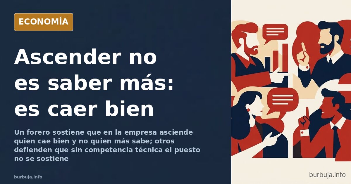 Ilustración editorial de una escalera de oficina donde un profesional sube por relaciones sociales mientras otro trabaja en s