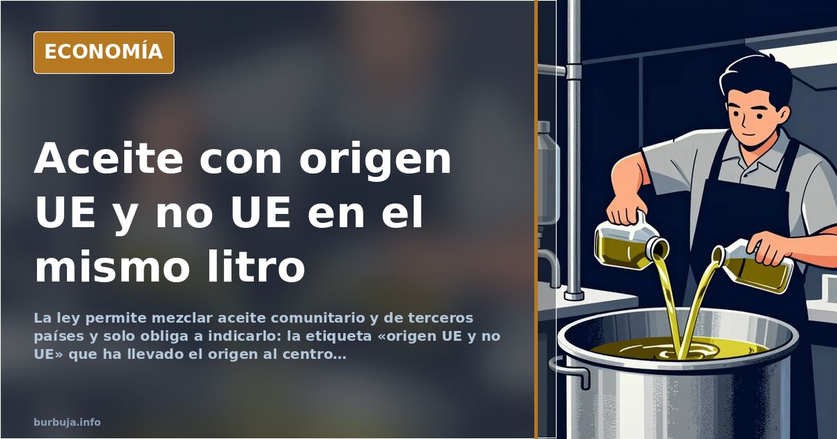 Aceite de oliva con origen UE y no UE: la mezcla que nadie miraba