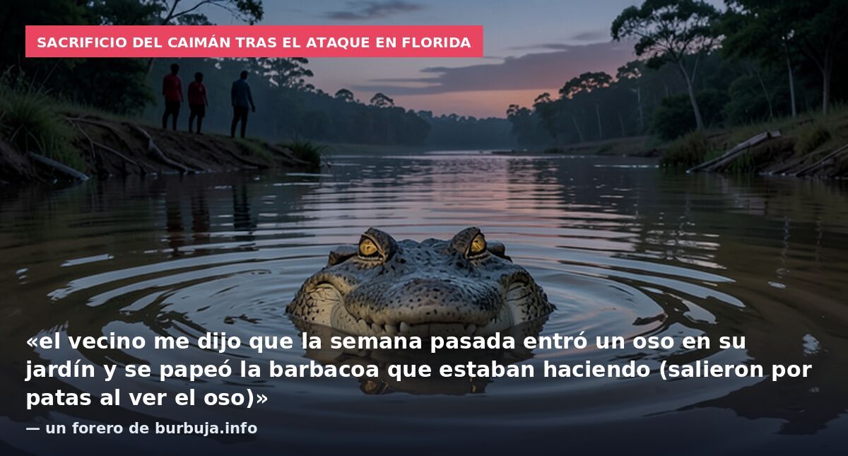 Sacrificio del caimán tras el ataque en Florida: «el vecino me dijo que la semana pasada entró un oso en su jardín y se papeó la barbacoa que estaban haciendo (salieron por patas al ver el oso)» — un forero de burbuja.info