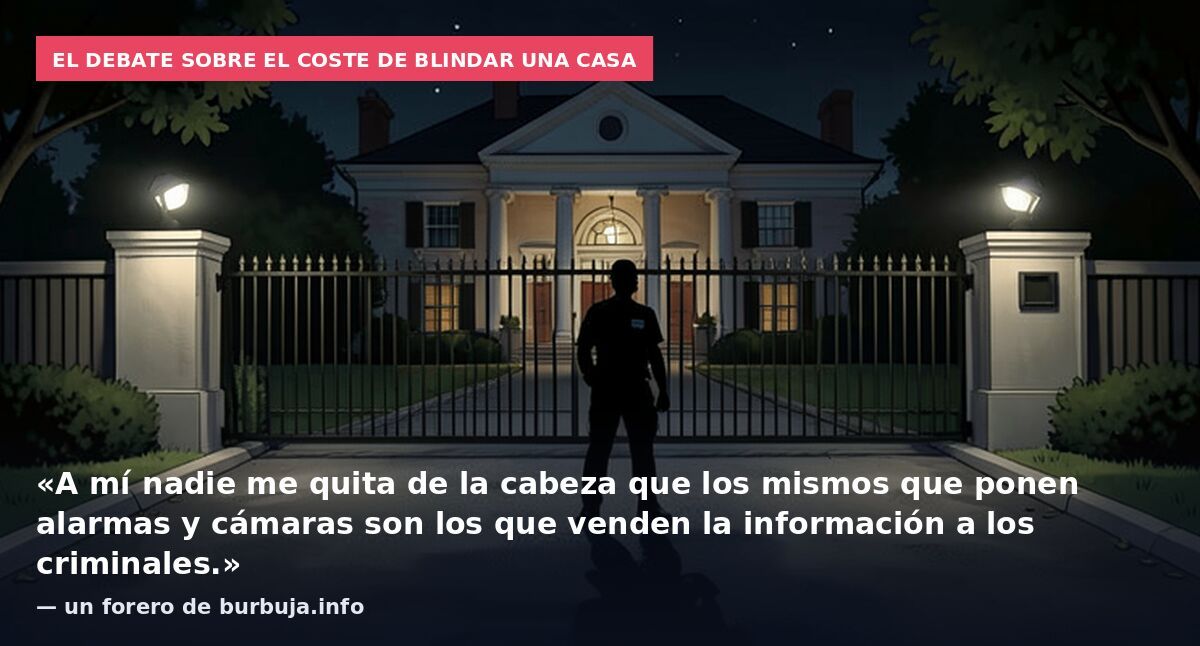 El debate sobre el coste de blindar una casa: «A mí nadie me quita de la cabeza que los mismos que ponen alarmas y cámaras son los que venden la información a los criminales.» — un forero de burbuja.info