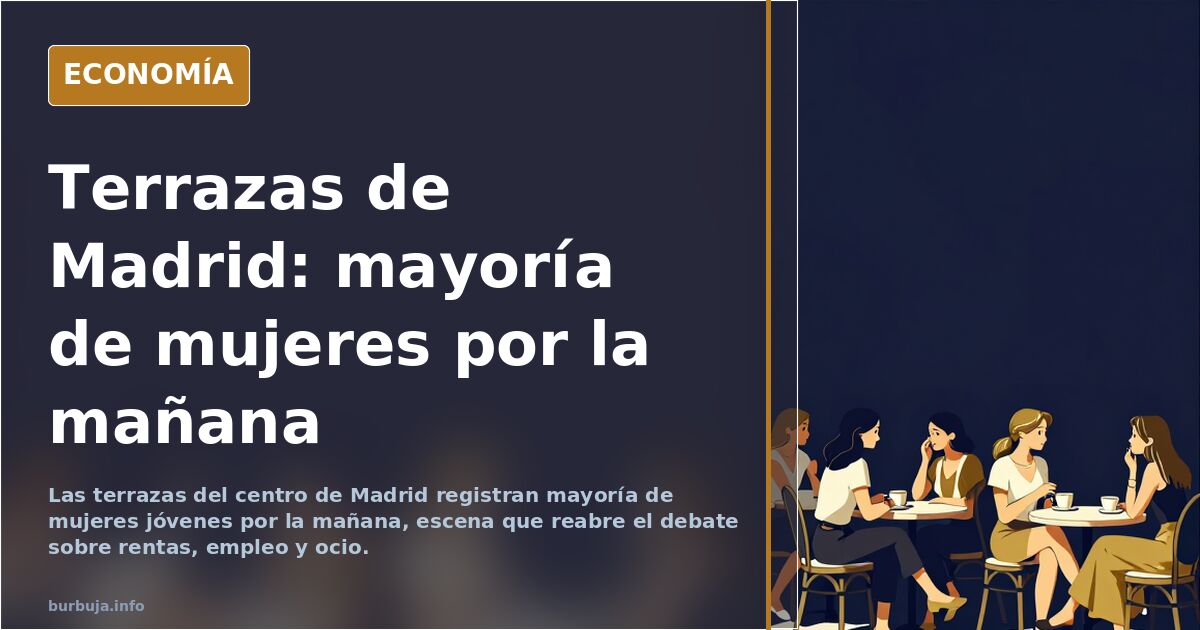 Terrazas del centro de Madrid, llenas de mujeres por la mañana