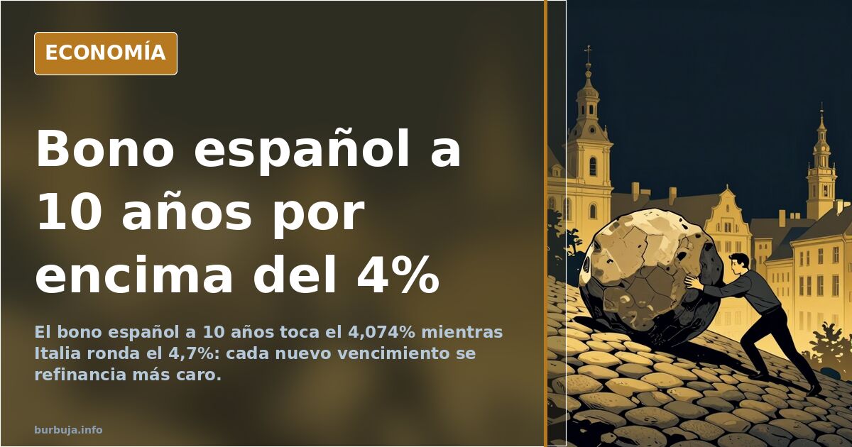 Bono español a 10 años: del -0,5% al 4,074%