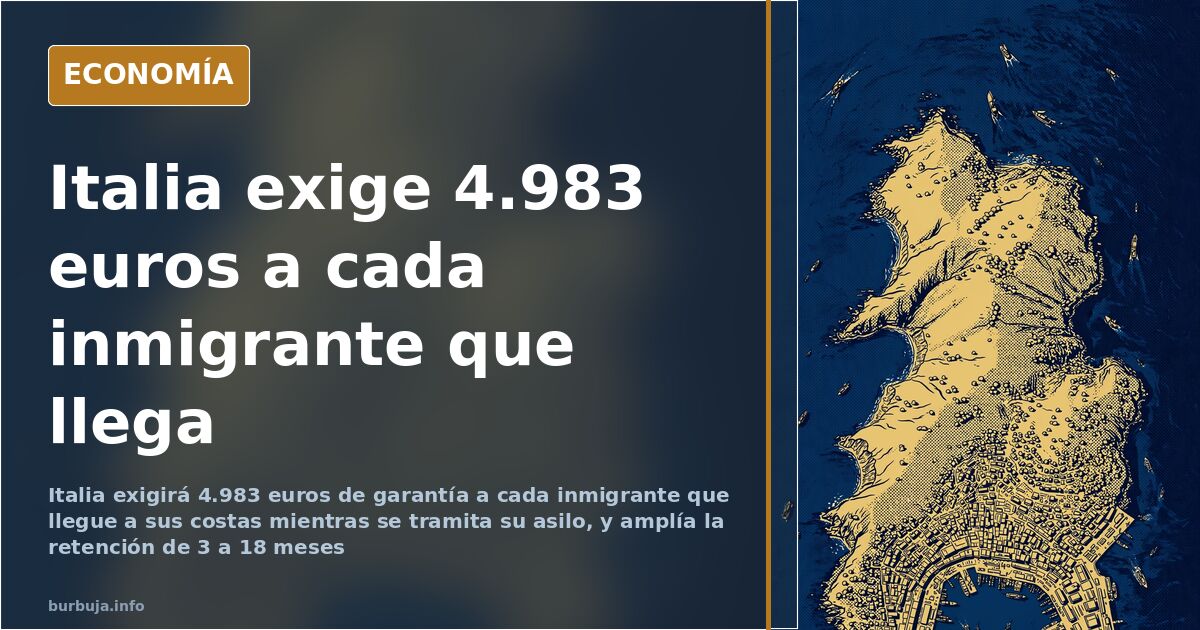 Italia cobrará 4.983 euros a cada inmigrante irregular