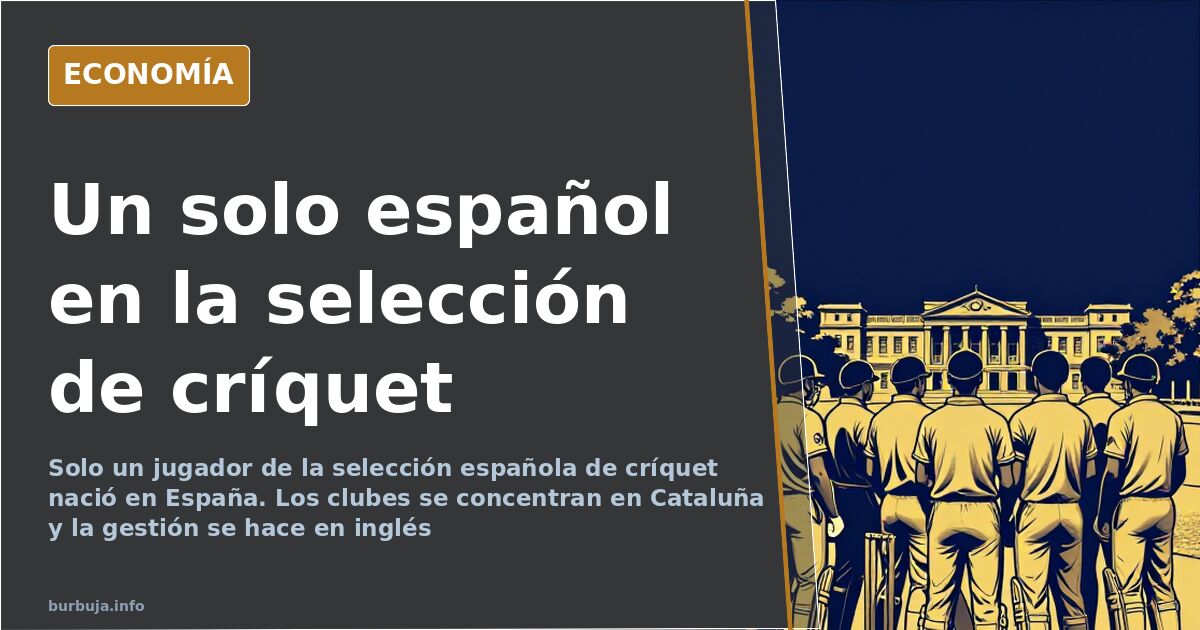 Jugadores de la selección española de críquet alineados en el campo antes de un partido, con equipación deportiva