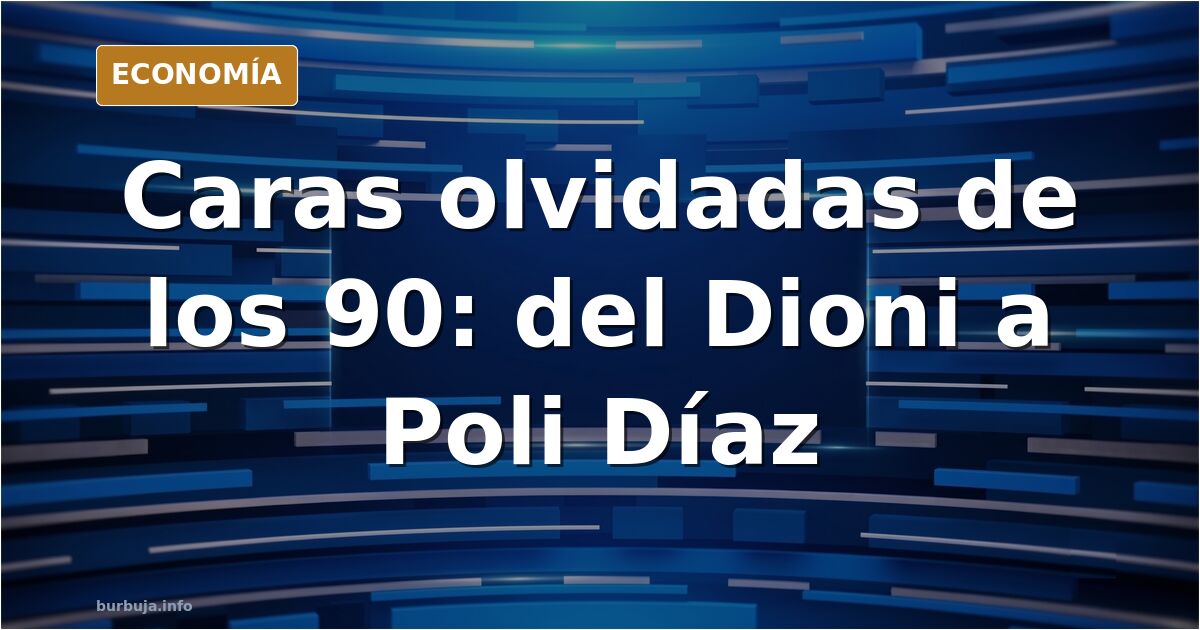 Siluetas doradas de rostros televisivos de los noventa sobre fondo azul marino como símbolo de los famosos olvidados