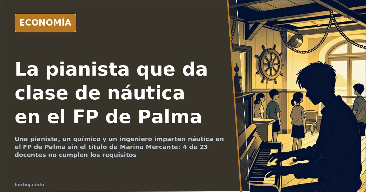 Una pianista sin titulación náutica da clase en el FP de Palma