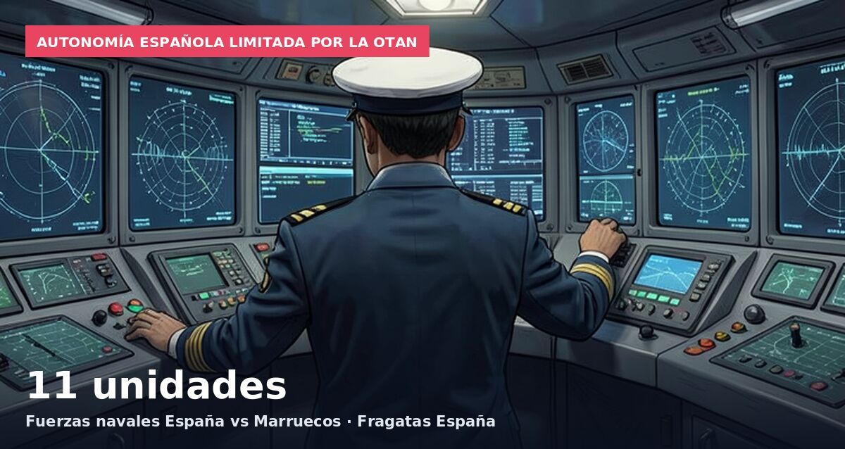 Autonomía española limitada por la OTAN: 11 unidades Fuerzas navales España vs Marruecos · Fragatas España