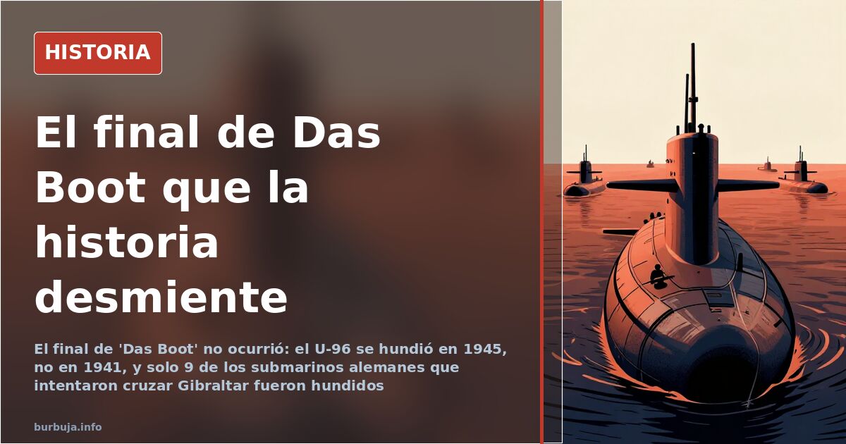 Fotograma de cine bélico de submarinos con la crítica al final de Das Boot y la historia real del U-96
