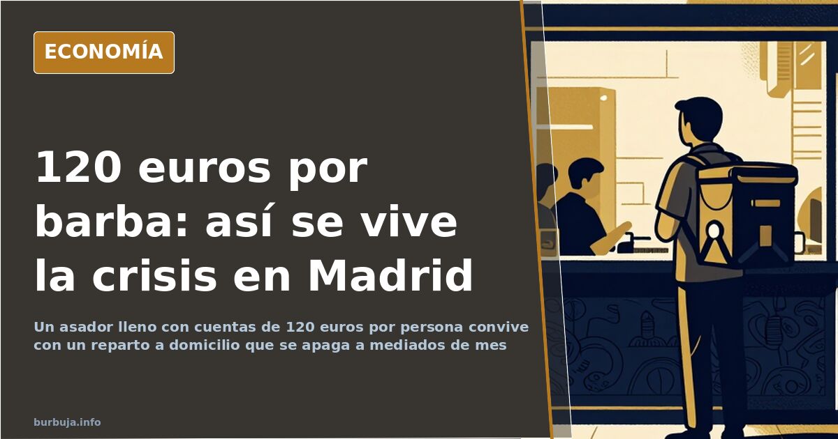 Sala de restaurante llena con mesas ocupadas y cartas de precios, símbolo del consumo que divide a la economía española