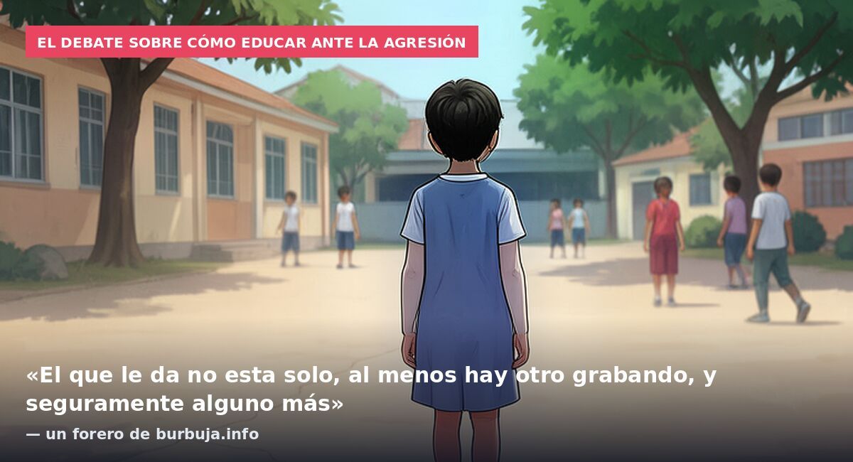 El debate sobre cómo educar ante la agresión: «El que le da no esta solo, al menos hay otro grabando, y seguramente alguno más» — un forero de burbuja.info