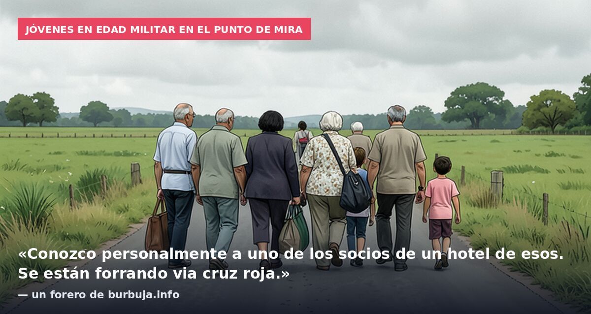 Jóvenes en edad militar en el punto de mira: «Conozco personalmente a uno de los socios de un hotel de esos. Se están forrando via cruz roja.» — un forero de burbuja.info