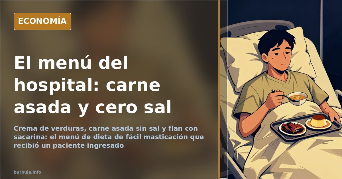 Menú de hospital: carne asada, cero sal y flan con sacarina