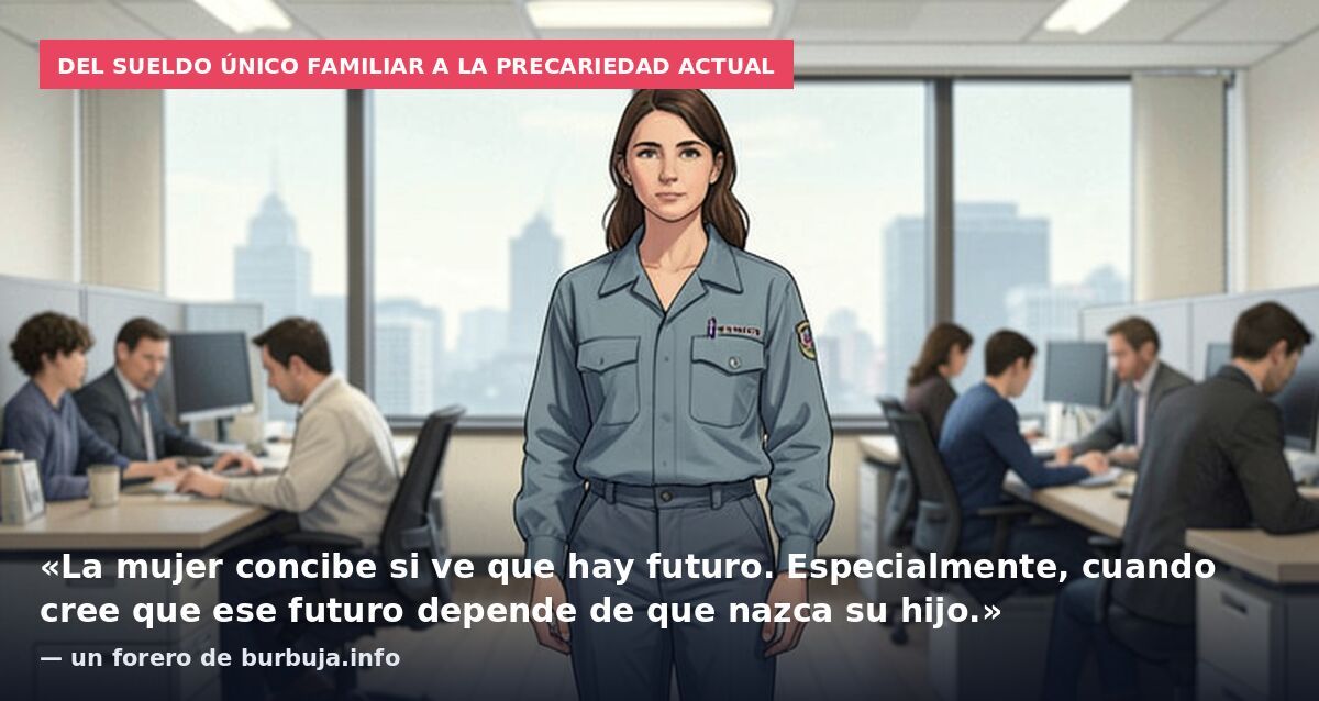 Del sueldo único familiar a la precariedad actual: «La mujer concibe si ve que hay futuro. Especialmente, cuando cree que ese futuro depende de que nazca su hijo.» — un forero de burbuja.info