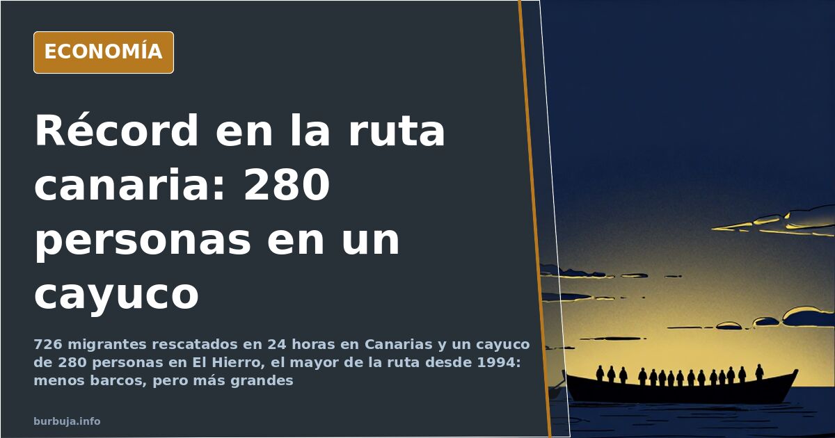Cayuco de gran eslora llegando al puerto de La Restinga, en El Hierro, con migrantes a bordo