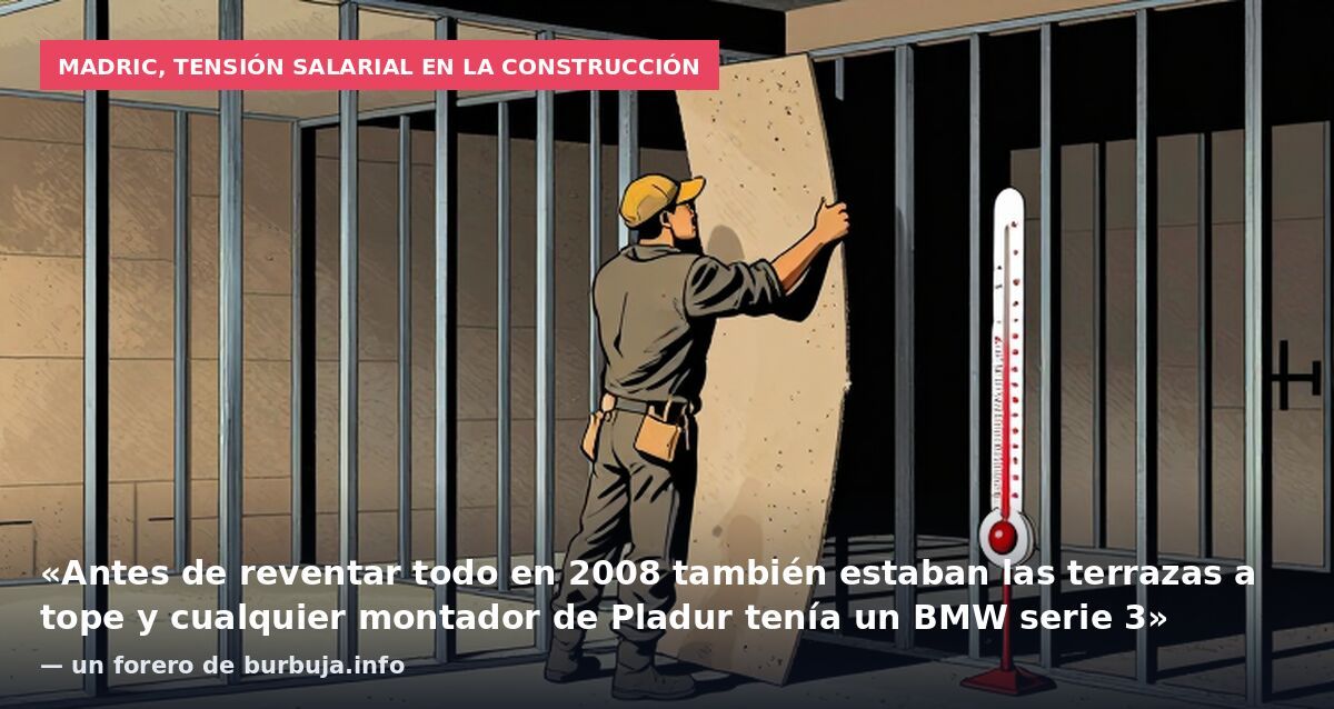 Madric, tensión salarial en la construcción: «Antes de reventar todo en 2008 también estaban las terrazas a tope y cualquier montador de Pladur tenía un BMW serie 3» — un forero de burbuja.info