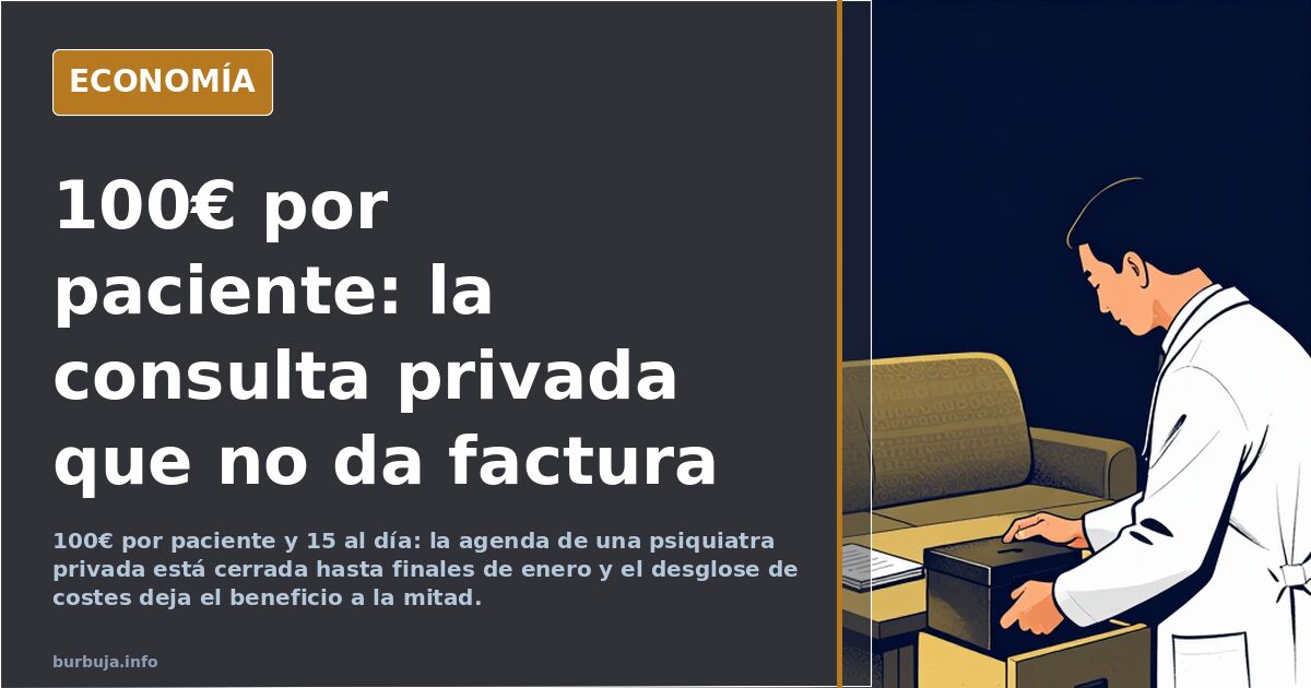 Una psiquiatra privada en A Coruña: 100€ por paciente y 15 al día