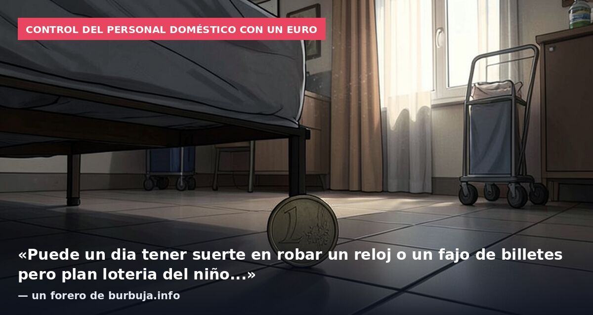 Control del personal doméstico con un euro: «Puede un dia tener suerte en robar un reloj o un fajo de billetes pero plan loteria del niño...» — un forero de burbuja.info