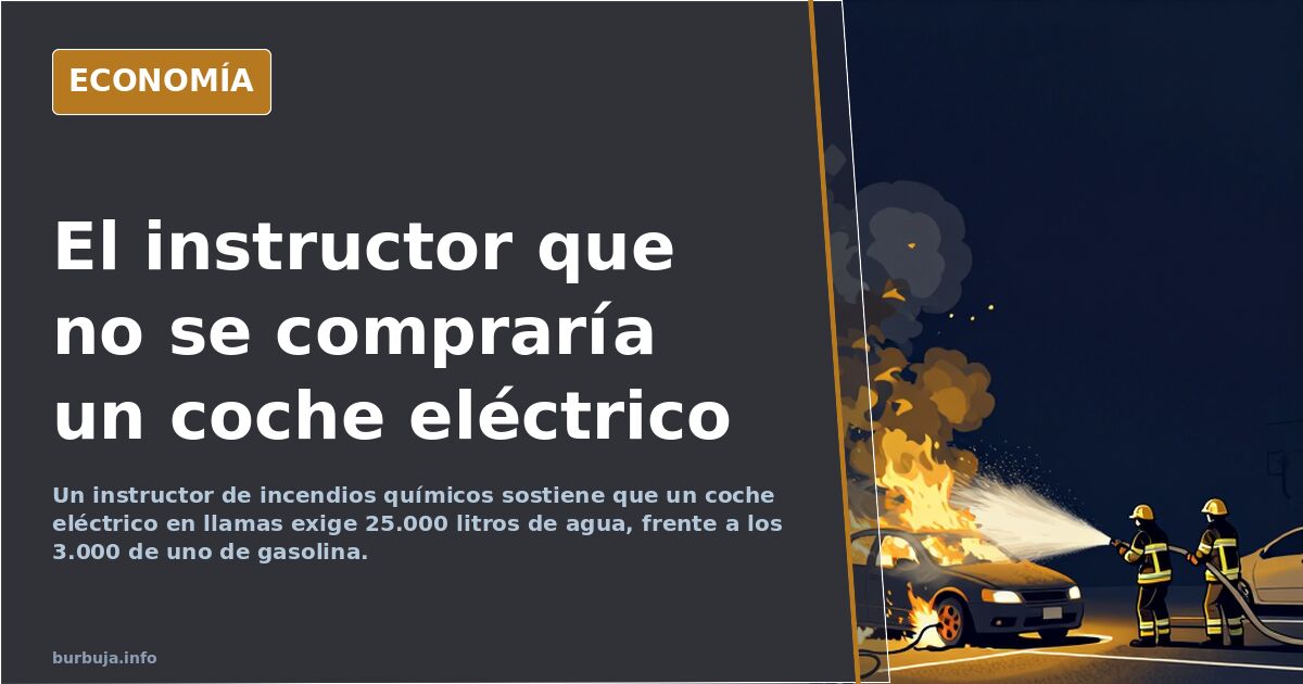 Un instructor: 25.000 litros para apagar un eléctrico en llamas