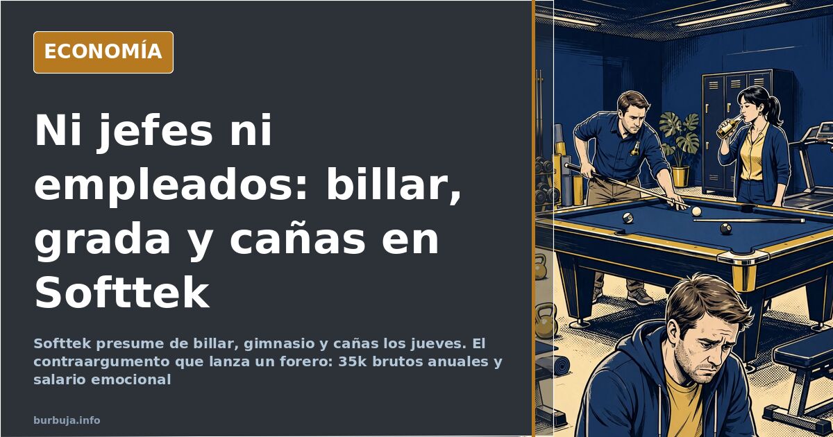 Zona de ocio de una oficina tecnológica con mesa de billar, futbolín, pimpón y gradas azules usadas como sala de reuniones